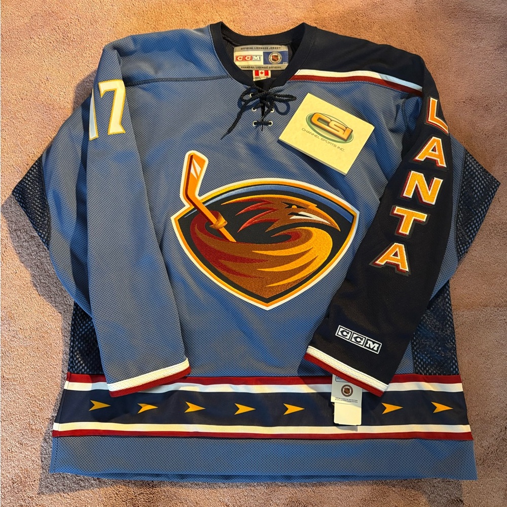 CCM Atlanta Thrashers Ilya Kovalchuk Signed 3rd Jersey Blue‎ XL COA 11/27/03